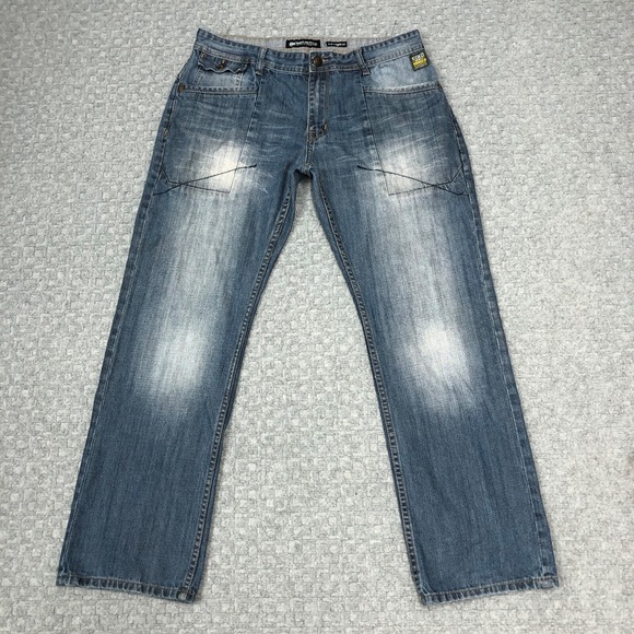 Ecko Unltd Jeans Mens 36 Blue Slim Straight Dark Wash Denim Y2K Everyday Casual - Picture 1 of 10